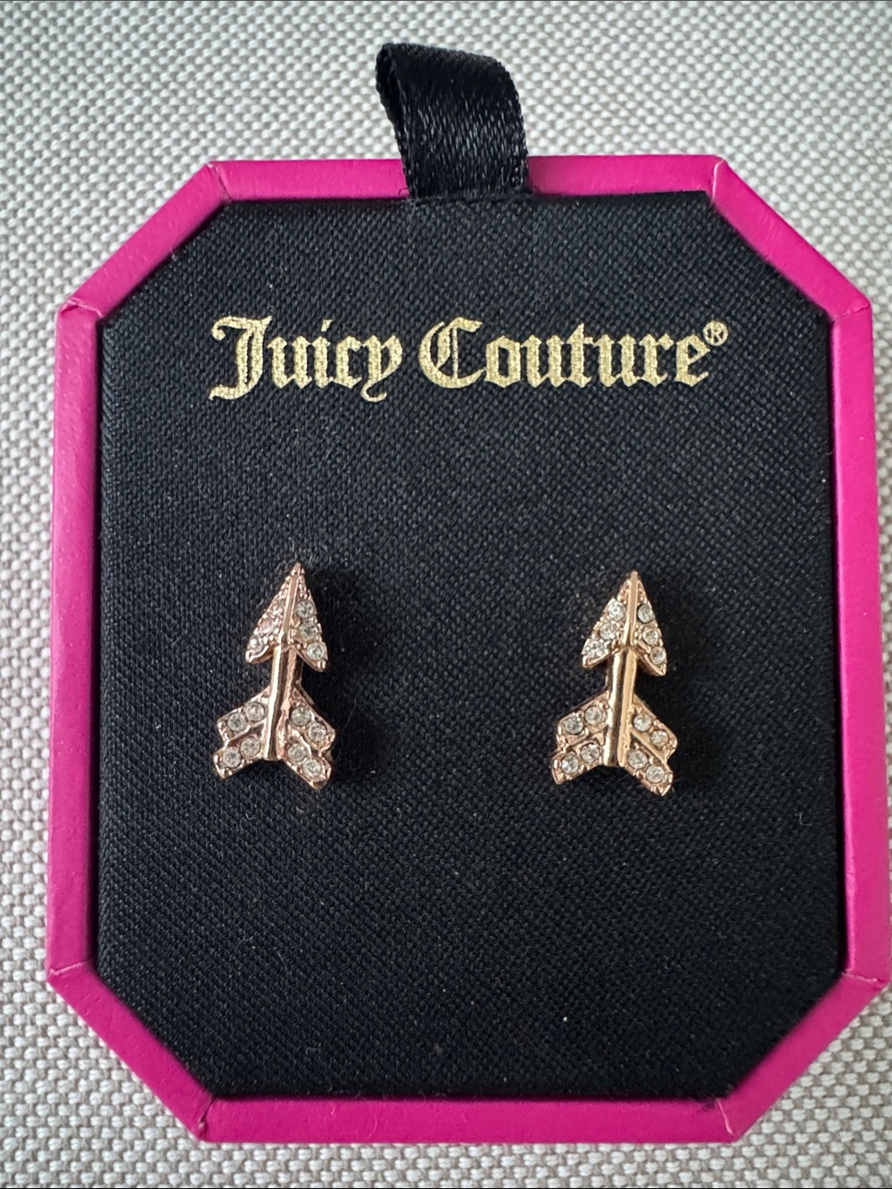 Juicy Couture Rose Gold Arrow Crystal Stud Earrings